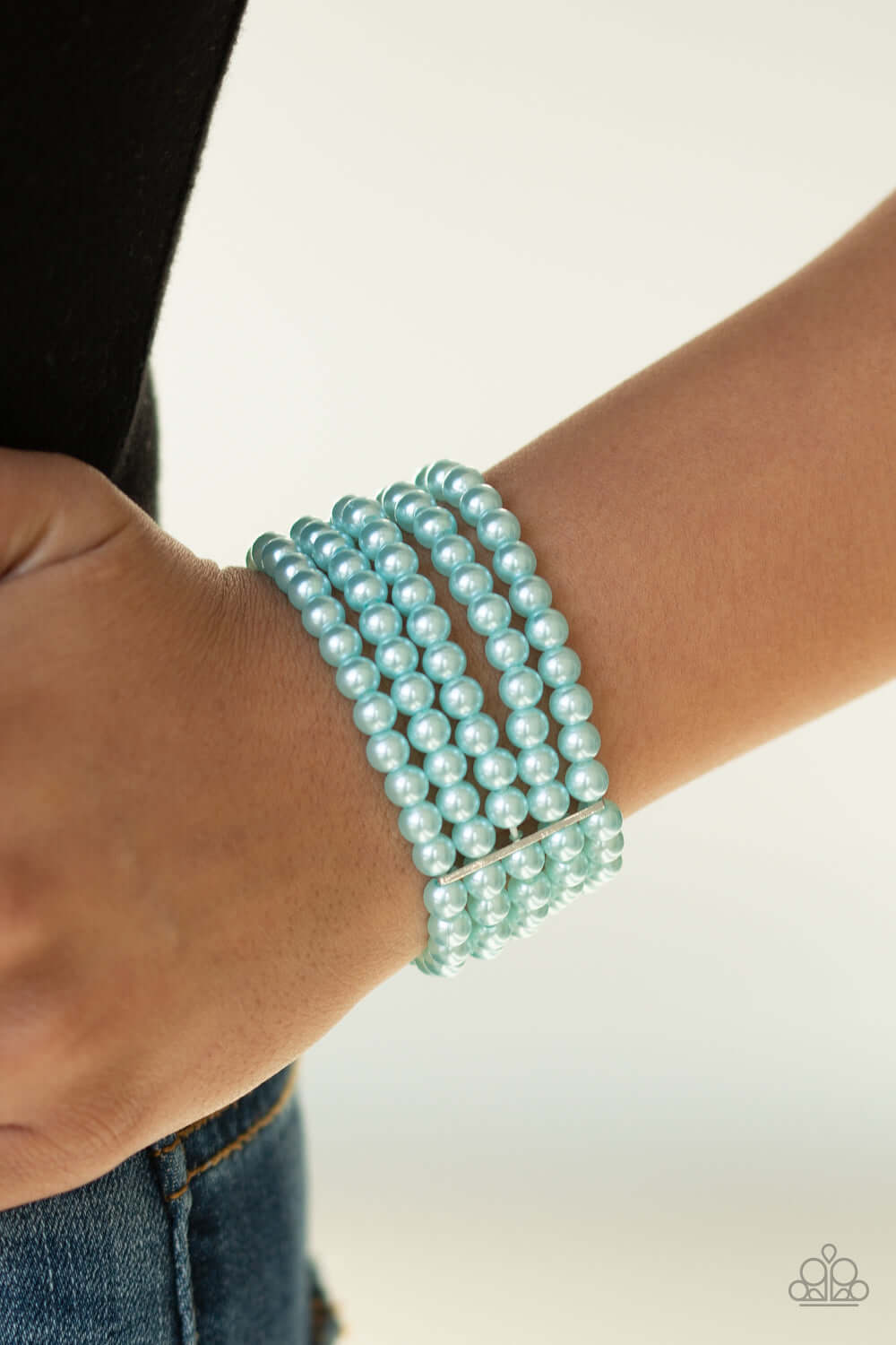 Paparazzi Accessories ✽ Pearl Bliss - Blue Bracelet✽Flat Rate Ship $4.50✽ - Image #2
