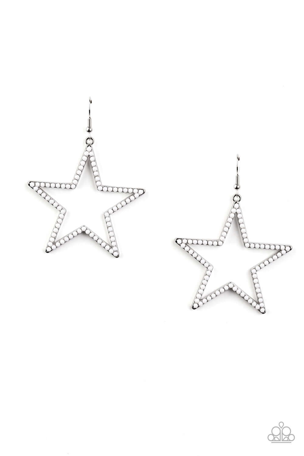 brought✽to✽you✽by✽blingflingbykat✽count-your-stars-white-earrings✽paparazzi-accessories