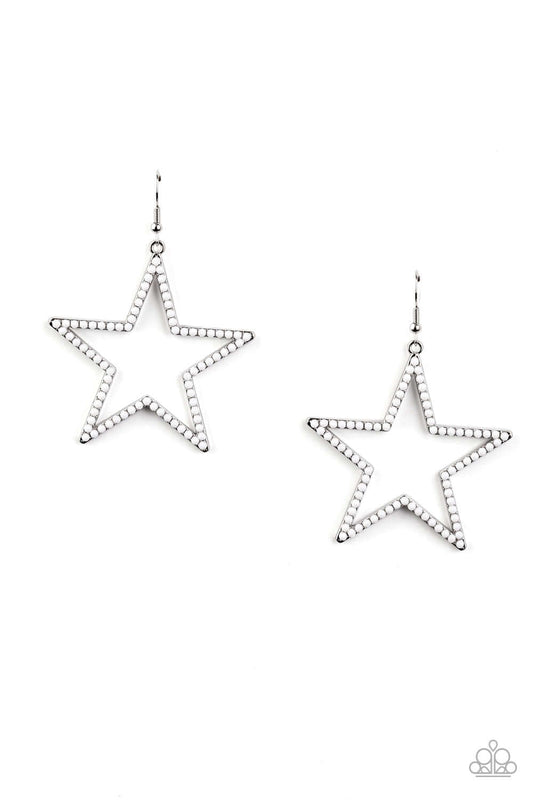 brought✽to✽you✽by✽blingflingbykat✽count-your-stars-white-earrings✽paparazzi-accessories
