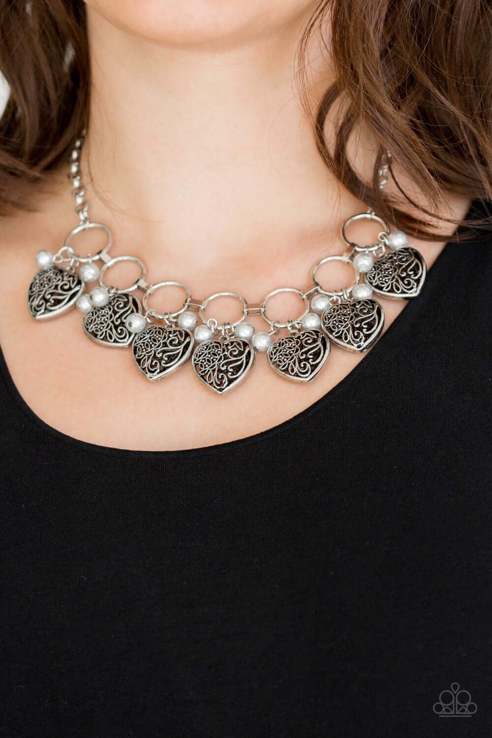 Paparazzi Accessories ✽ Very Valentine - Silver Necklace✽Flat Rate Ship $4.50✽ - Image #2