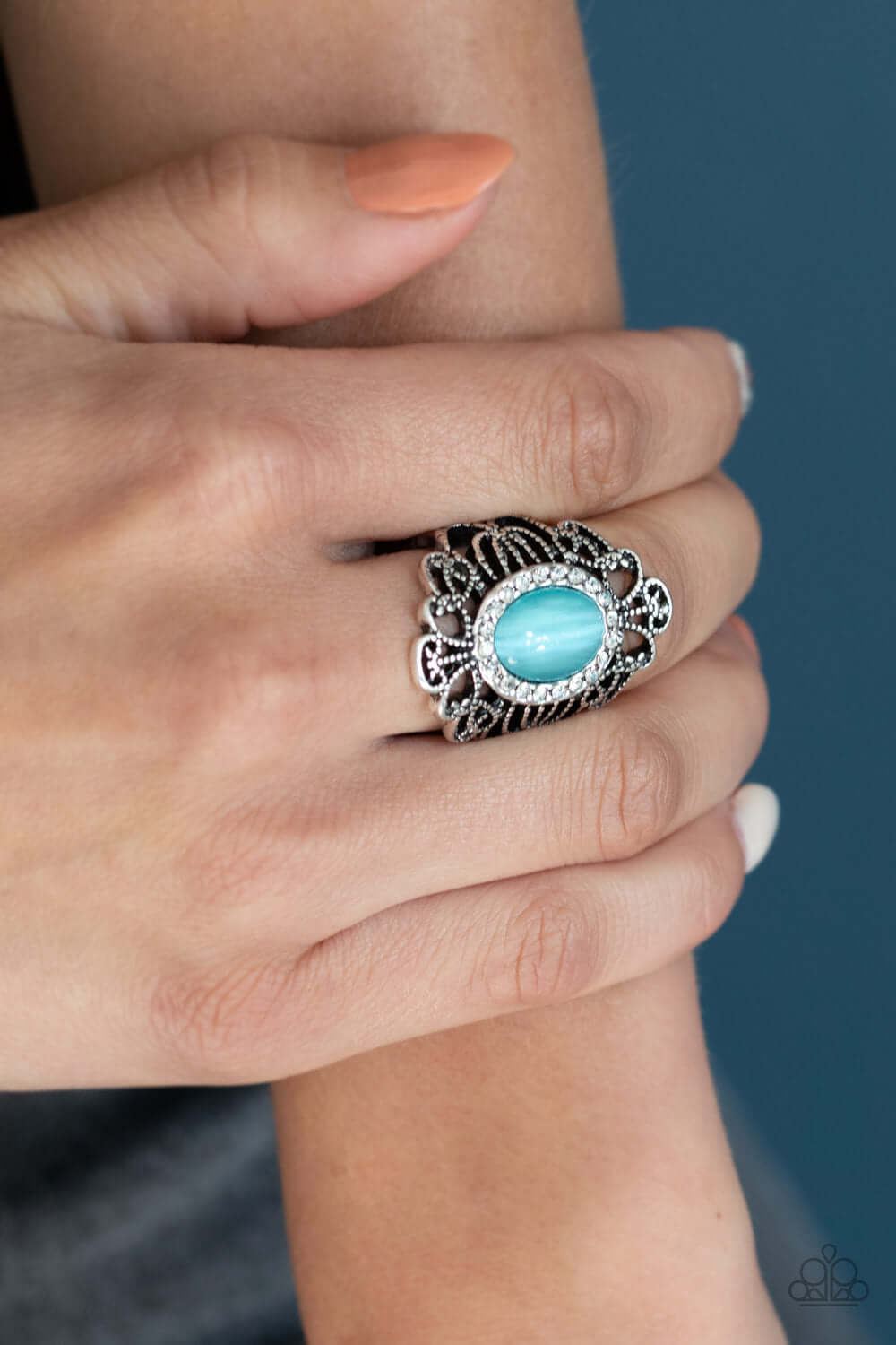 Paparazzi Accessories ✽ Dashingly Dewy - Blue Ring✽Flat Rate Ship $4.50✽ - Image #2