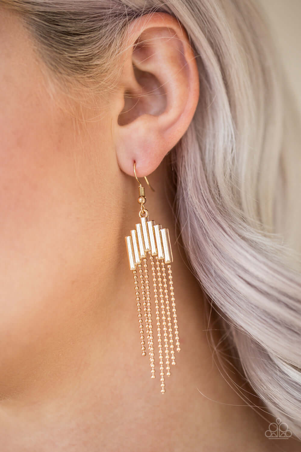 Paparazzi Accessories ✽ Radically Retro - Gold Earrings✽Flat Rate Ship $4.50✽ - Image #2