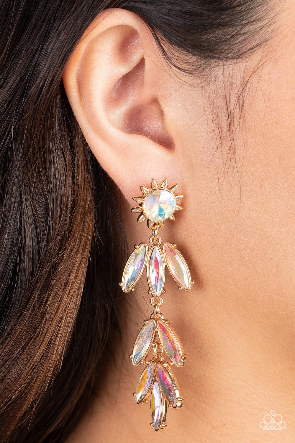 Paparazzi Accessories ❋Space Age Sparkle - Gold Post Earrings❋ Flat Rate Ship $4.50❋ - Image #2