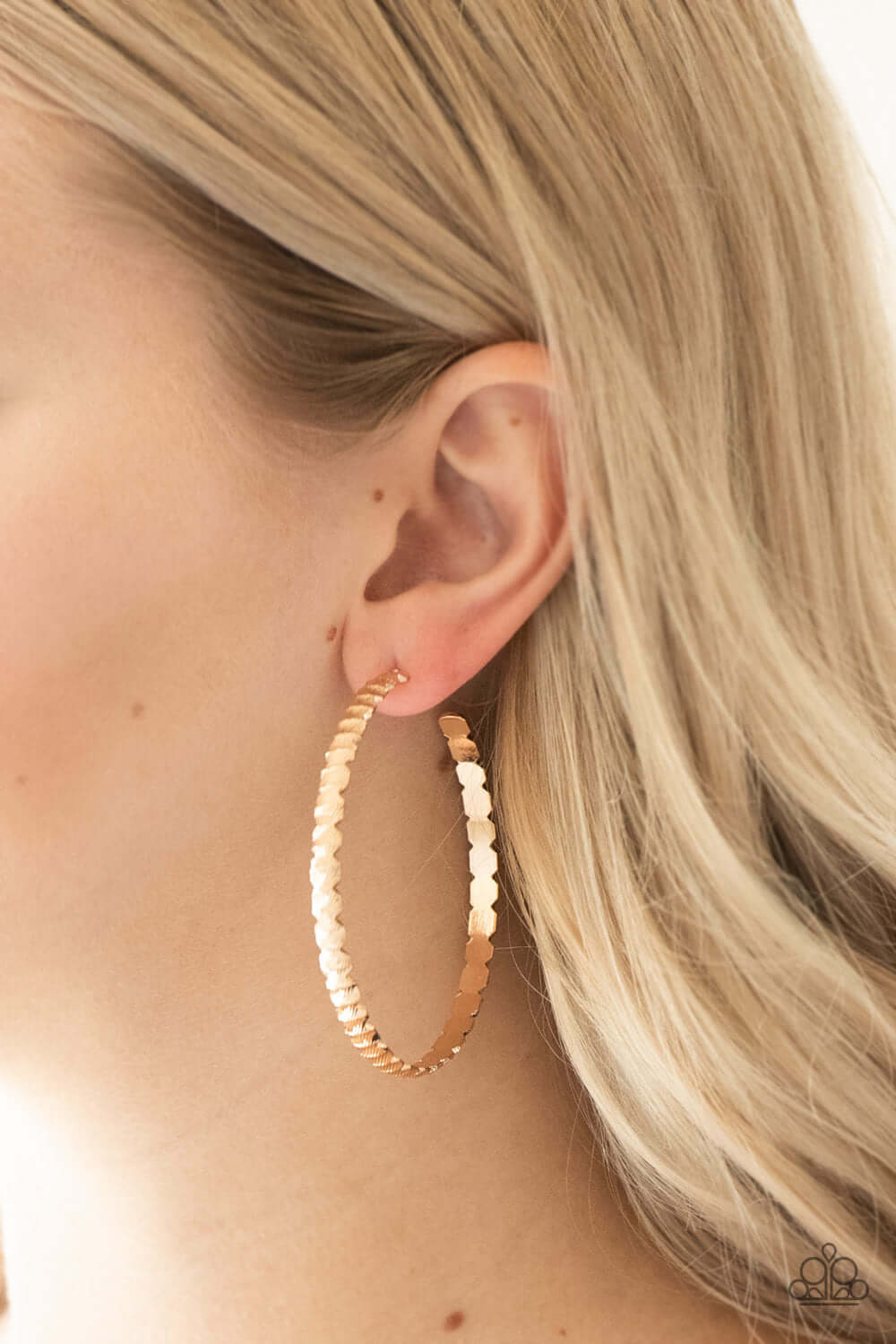 Paparazzi Accessories ✽ Totally Off The HOOP - Gold Earrings✽Flat Rate Ship $4.50✽ - Image #2