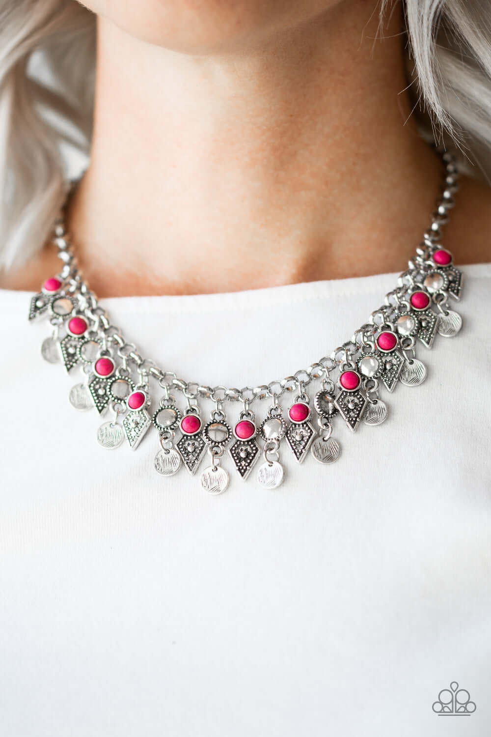 Paparazzi Accessories ✽ Jurassic Jamboree - Pink Necklace✽Flat Rate Ship $4.50✽ - Image #2