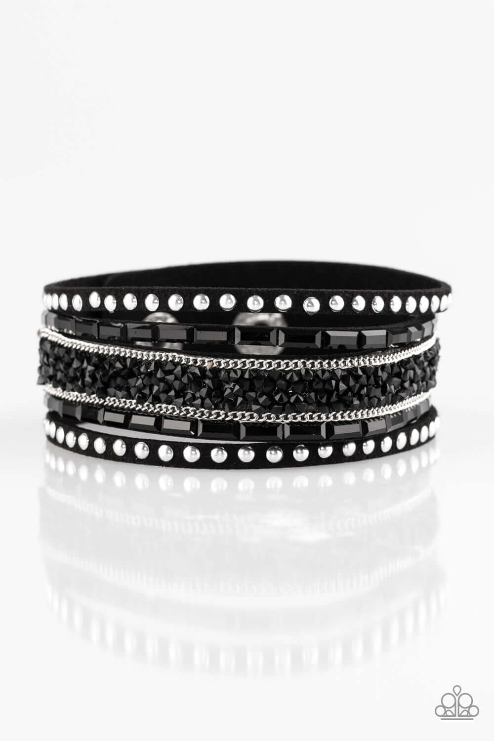 brought✽to✽you✽by✽blingflingbykat✽rhinestone-rocker-black-bracelet✽paparazzi-accessories