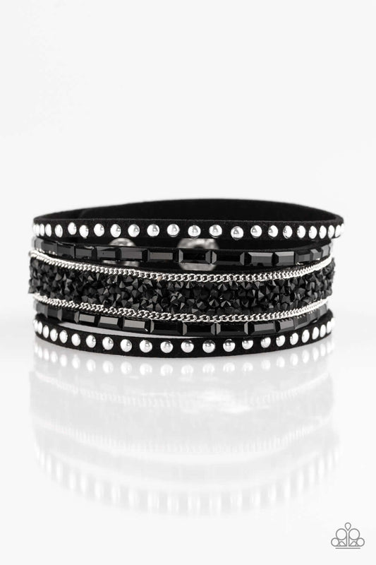 brought✽to✽you✽by✽blingflingbykat✽rhinestone-rocker-black-bracelet✽paparazzi-accessories