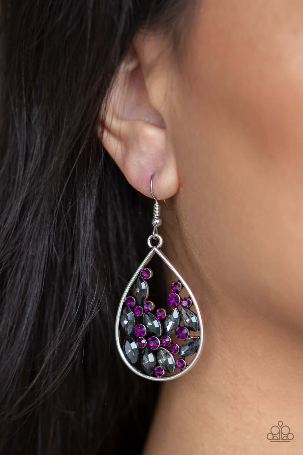 Paparazzi Accessories ✽ Cash or Crystal? - Purple Earrings✽Flat Rate Ship $4.50✽ - Image #2