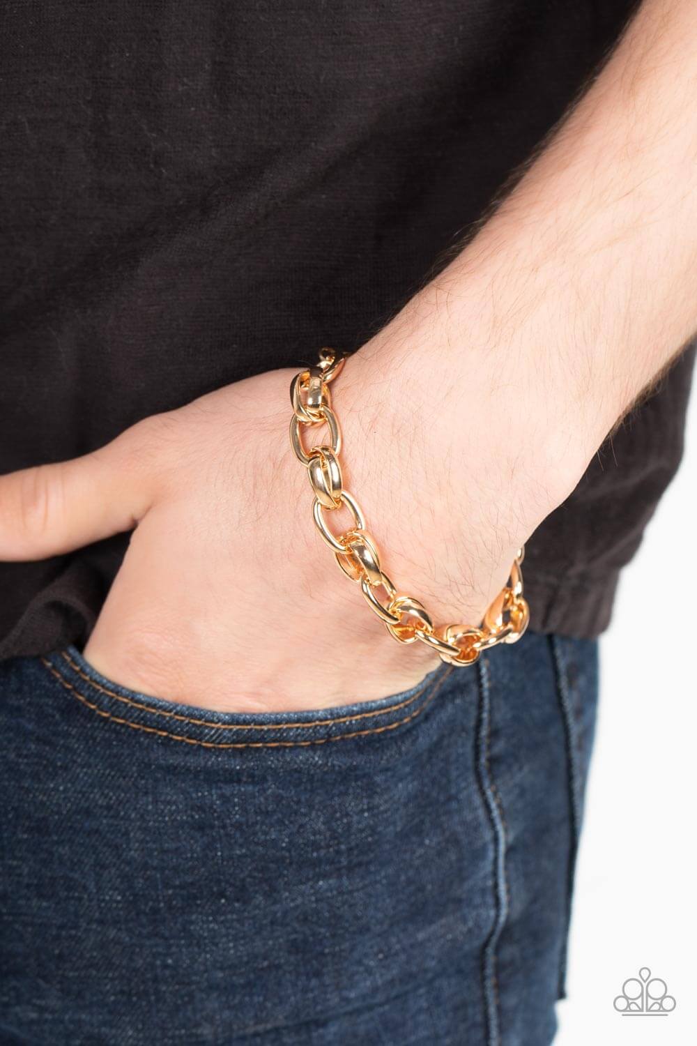 Paparazzi Accessories ❋Rookie Roulette - Gold Mens Bracelet❋ Flat Rate Ship $4.50❋ - Image #2