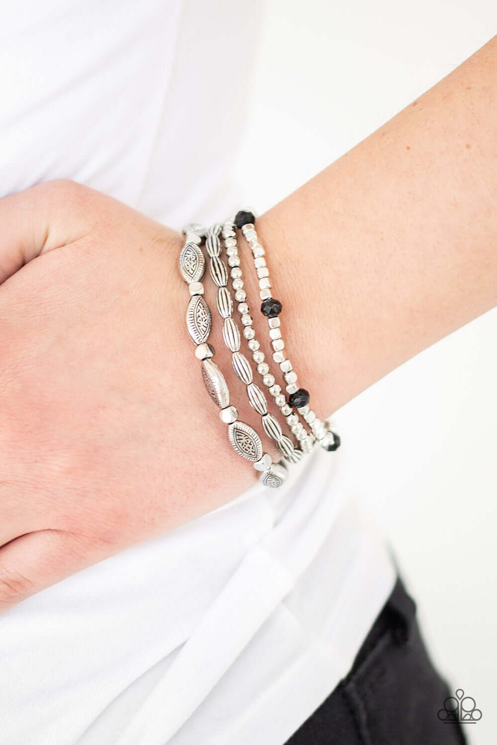 Paparazzi Accessories ✽ Full Of WANDER - Black Bracelet✽Flat Rate Ship $4.50✽ - Image #2