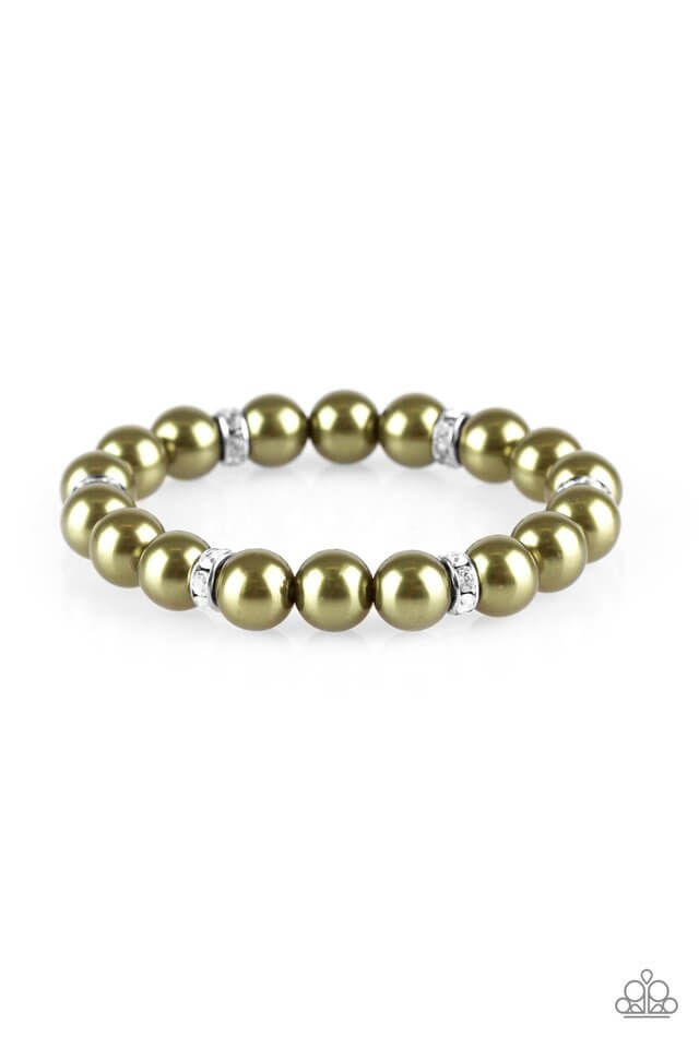 Paparazzi Accessories ✽ Exquisitely Elite - Green Bracelet ✽ Flat Rate Ship $4.50✽ - Image #1