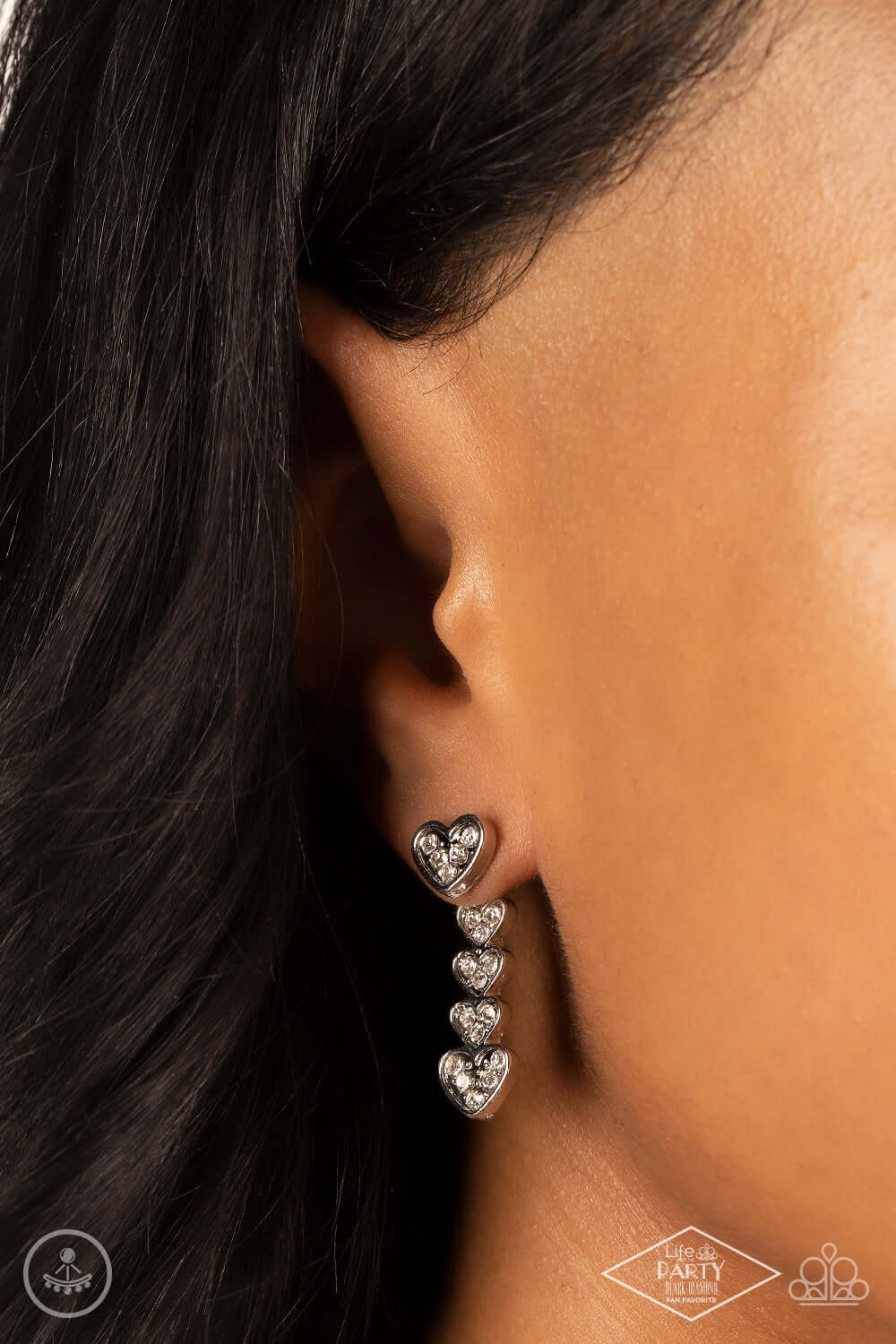 Paparazzi Accessories ❋Heartthrob Twinkle - White Post Earrings❋ Flat Rate Ship $4.50❋ - Image #2