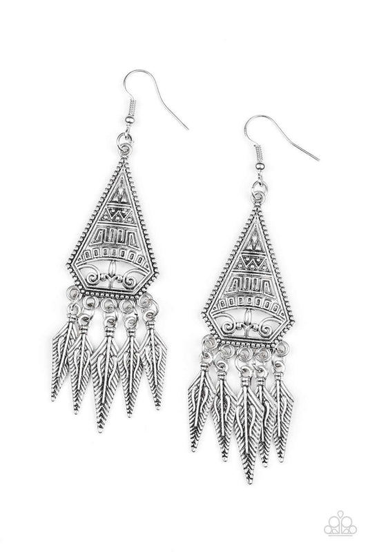 brought✽to✽you✽by✽blingflingbykat✽me-oh-mayan-silver-earrings✽paparazzi-accessories
