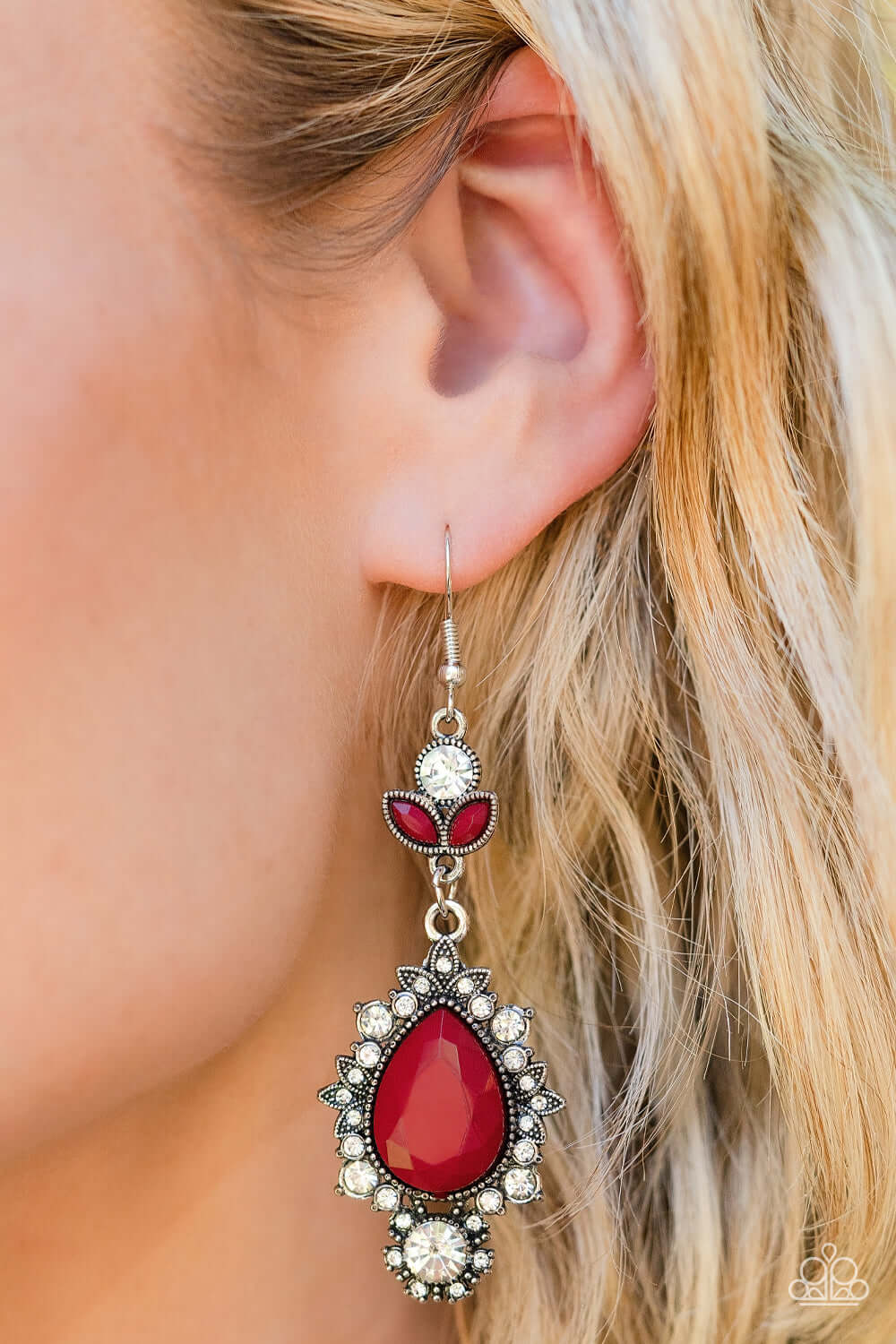Paparazzi Accessories ❋SELFIE-Esteem - Red Earrings❋ Flat Rate Ship $4.50❋ - Image #2