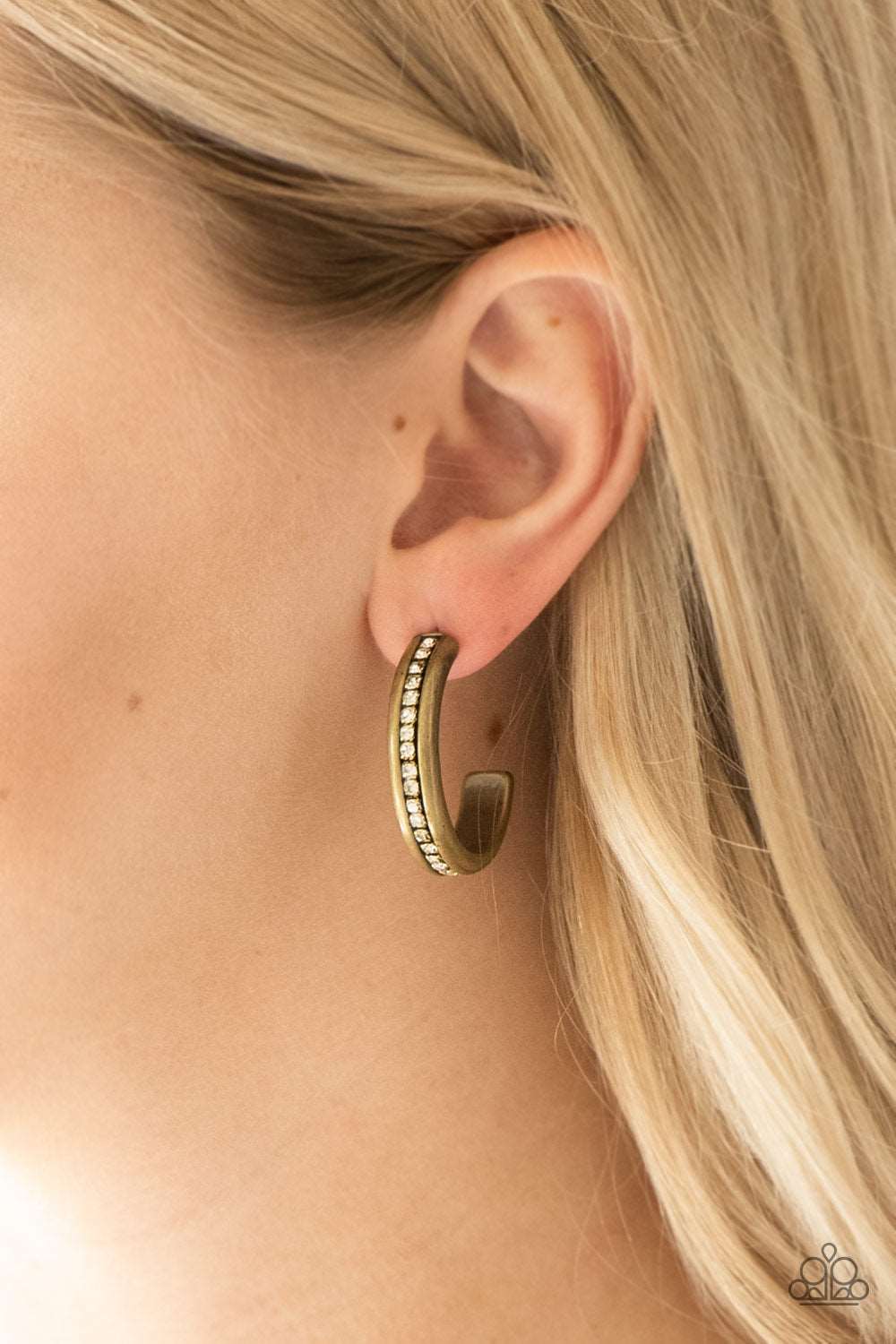 Paparazzi Accessories ✽ 5th Avenue Fashionista - Brass Earrings✽Flat Rate Ship $4.50✽