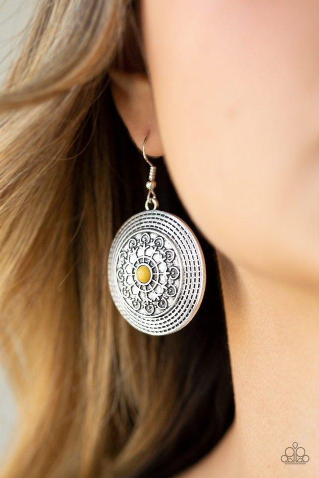 Paparazzi Accessories ❋Karma Drama - Yellow Earrings❋ Flat Rate Ship $4.50❋ - Image #2