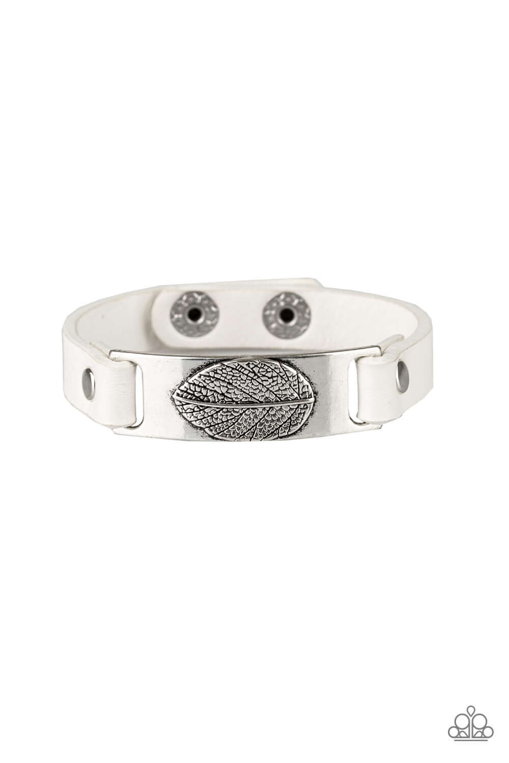 brought✽to✽you✽by✽blingflingbykat✽take-the-leaf-white-bracelet✽paparazzi-accessories