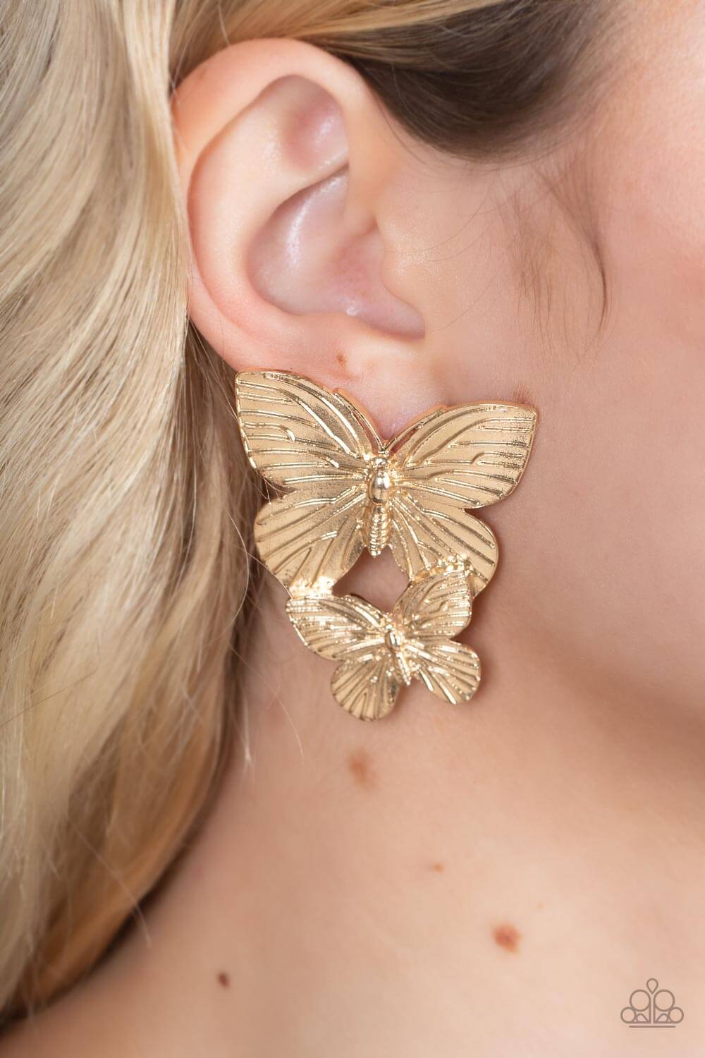 Paparazzi Accessories ❋Blushing Butterflies - Gold Post Earrings❋ Flat Rate Ship $4.50❋ - Image #2