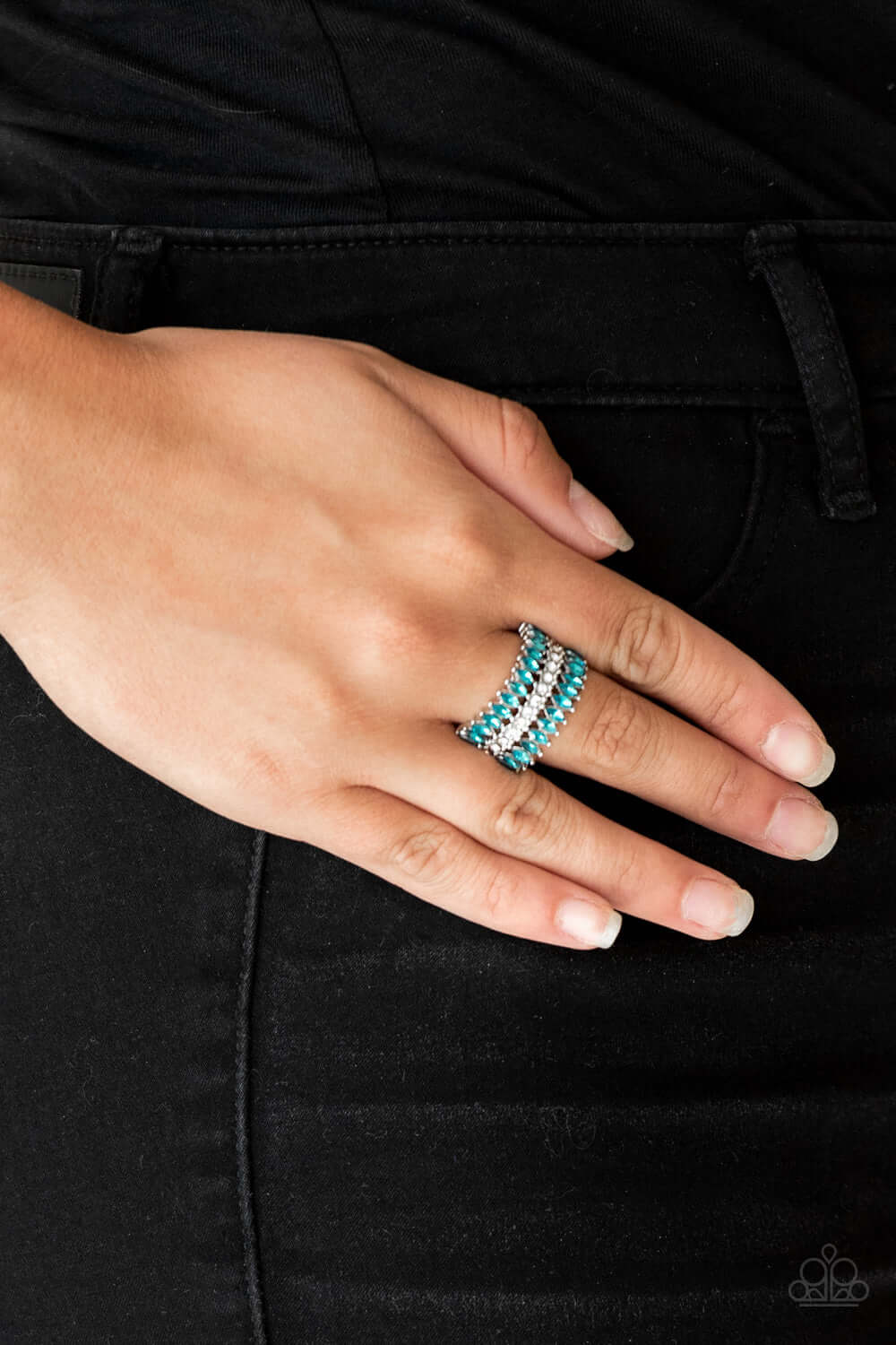 Paparazzi Accessories ✽ Treasury Fund - Blue Ring✽Flat Rate Ship $4.50✽ - Image #2