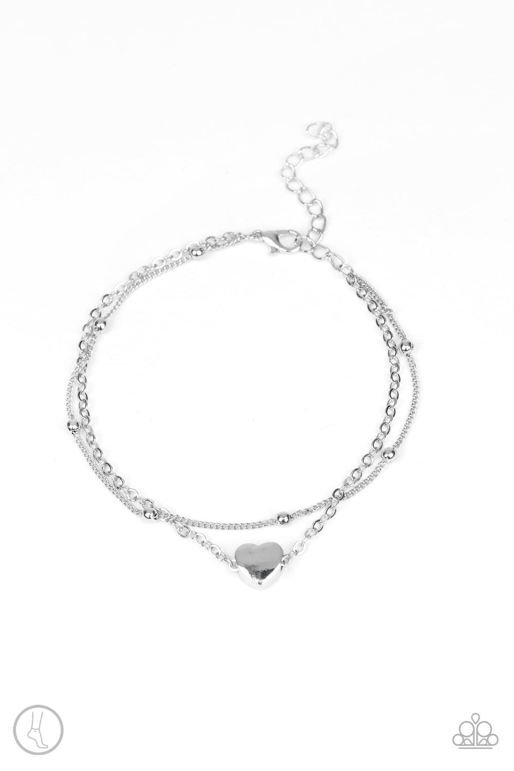 brought✽to✽you✽by✽blingflingbykat✽ocean-heart-silver-anklet✽paparazzi-accessories