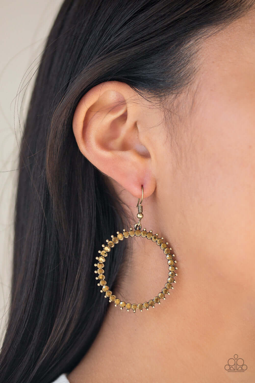 Paparazzi Accessories ✽ Spark Their Attention - Brass Earrings✽Flat Rate Ship $4.50✽ - Image #2