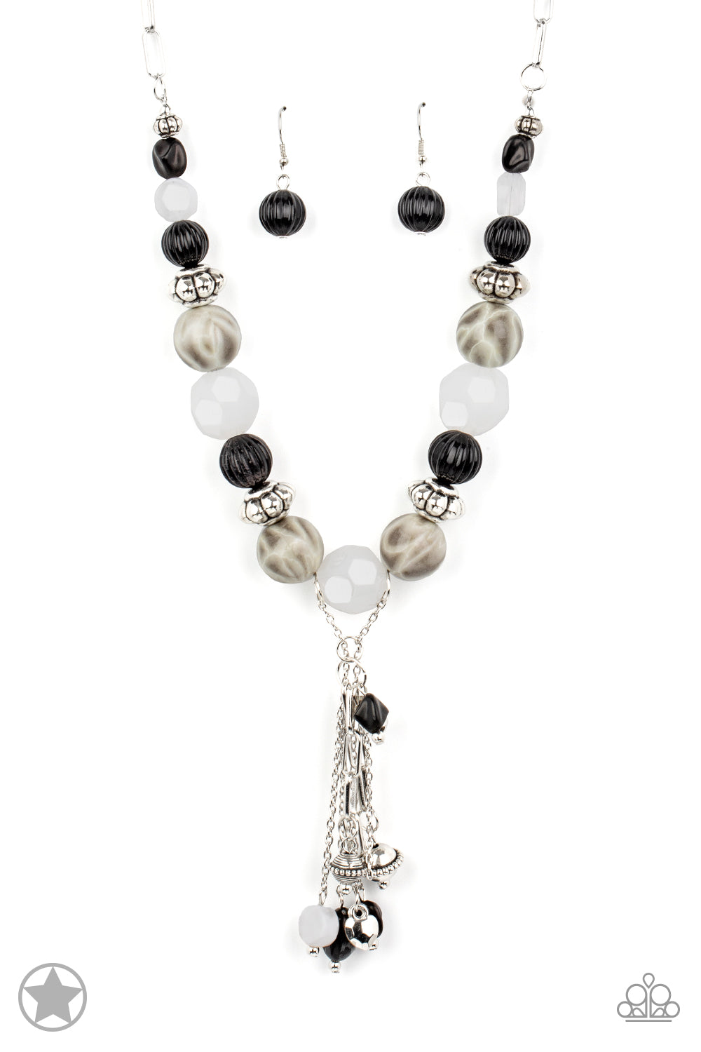brought✽to✽you✽by✽blingflingbykat✽marble-and-black-beads-with-cluster-blockbust✽paparazzi-accessories