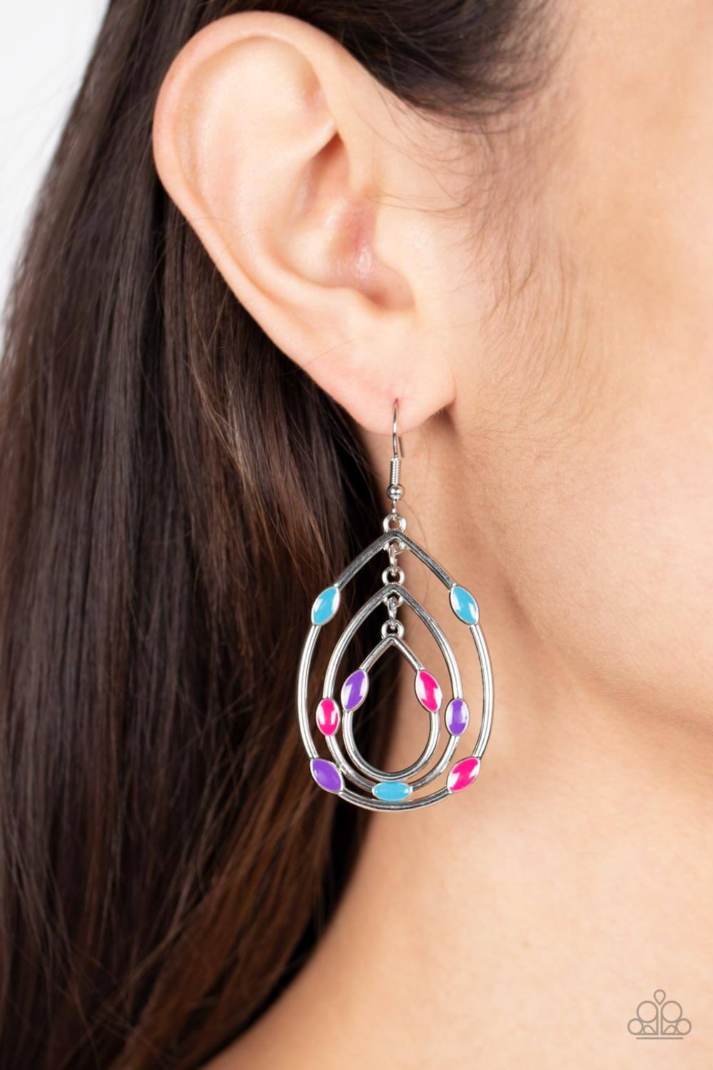 Paparazzi Accessories ❋Rippling Rapport - Multi Earrings❋ Flat Rate Ship $4.50❋ - Image #2