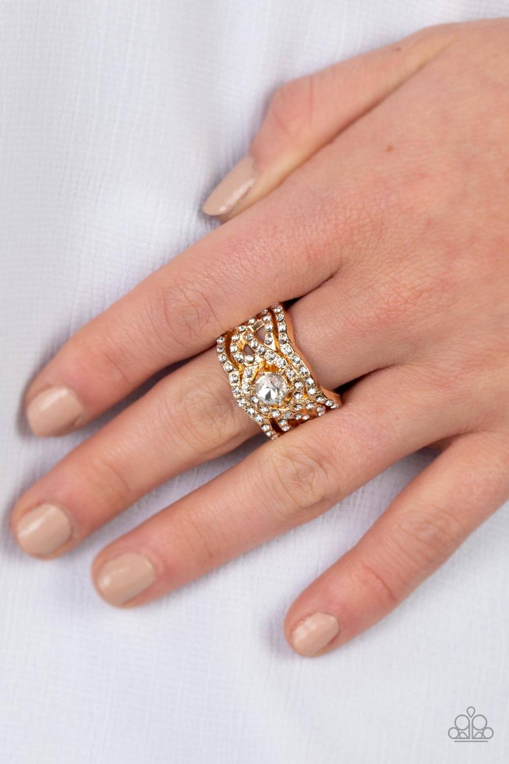 Paparazzi Accessories ❋Doting on Dazzle - Gold Ring❋ Flat Rate Ship $4.50❋ - Image #2