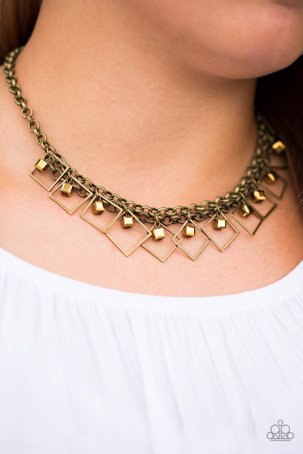 Paparazzi Accessories ✽ GEO Down In History - Brass Necklace✽Flat Rate Ship $4.50✽