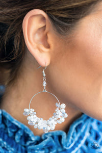 Paparazzi Accessories ❋Floating Gardens - White Earrings❋ Flat Rate Ship $4.50❋