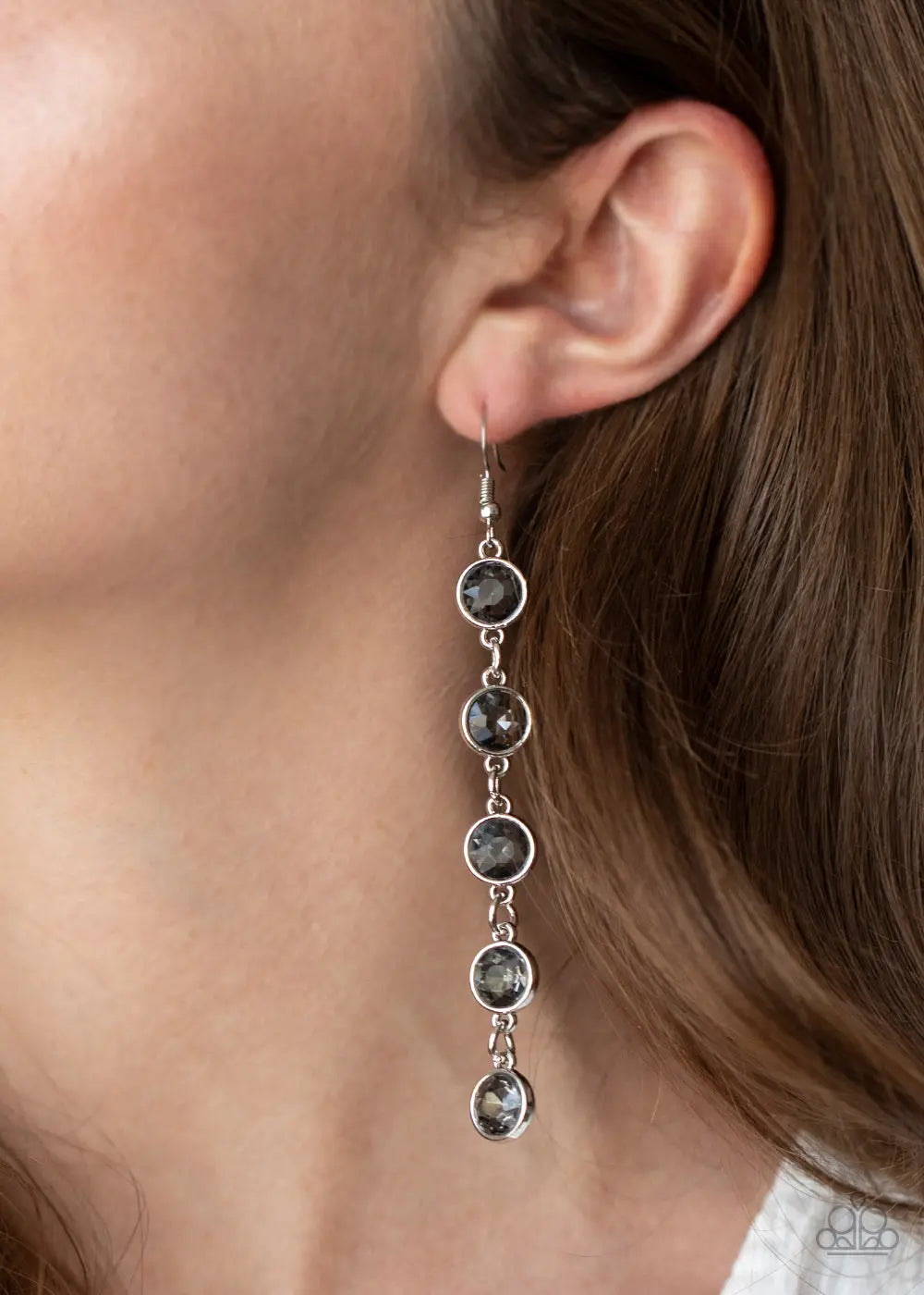 Paparazzi Accessories ✽ Trickle Down Twinkle - Silver Earrings✽Flat Rate Ship $4.50✽ - Image #2