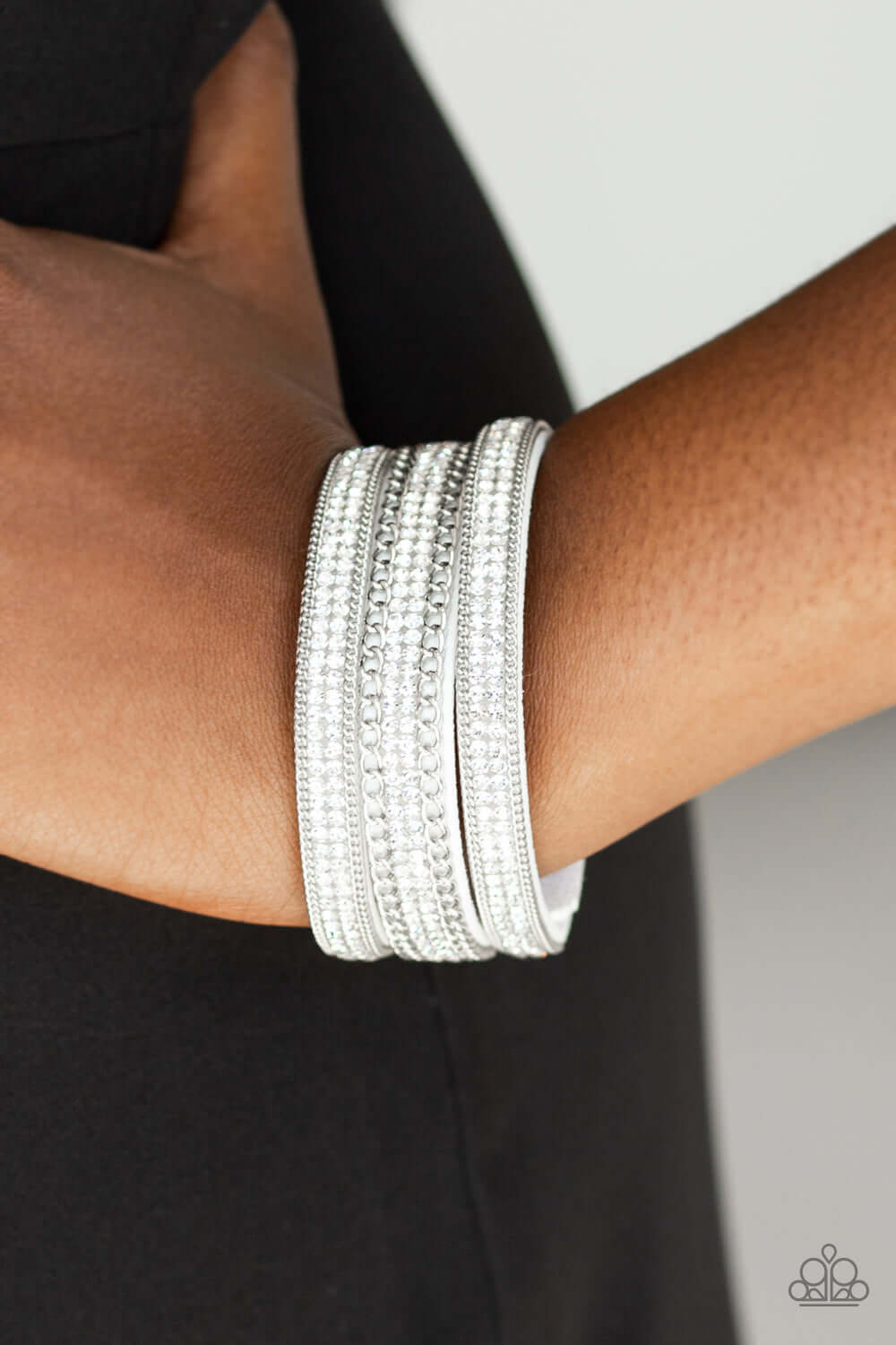 Paparazzi Accessories ✽ Dangerously Drama Queen - White Bracelet✽Flat Rate Ship $4.50✽ - Image #2