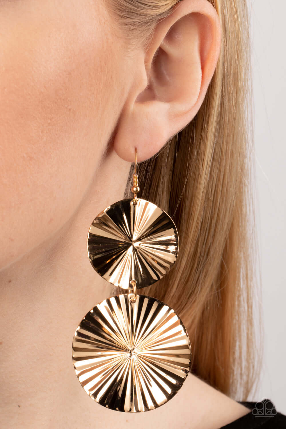 Paparazzi Accessories ❋In Your Wildest FAN-tasy - Gold Earrings❋ Flat Rate Ship $4.50❋ - Image #2