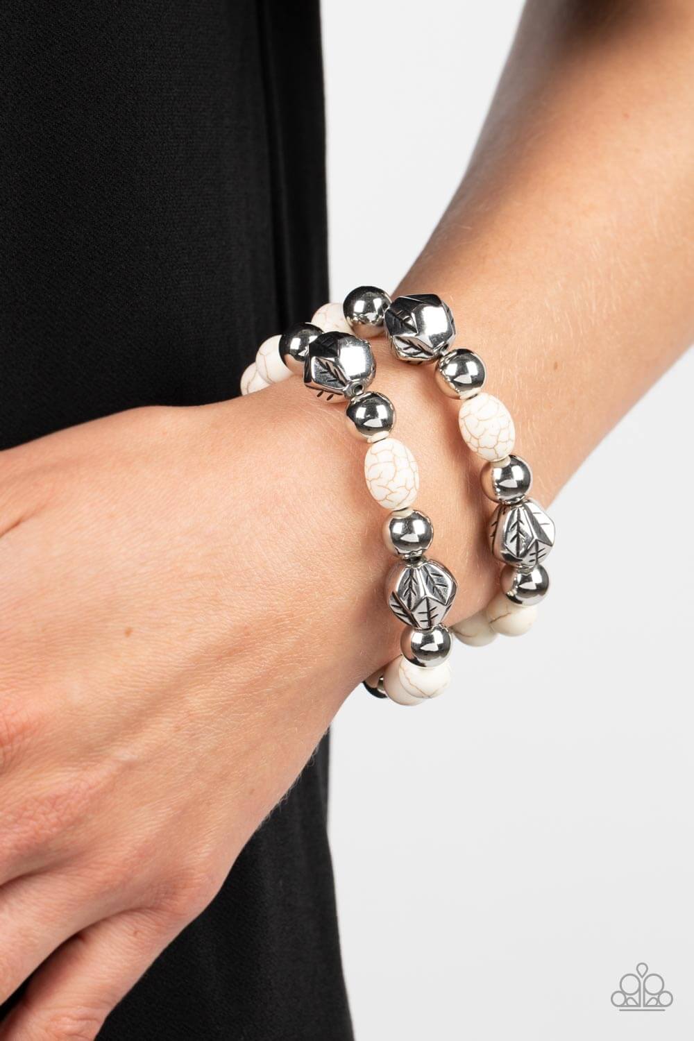 Paparazzi Accessories ❋Sagebrush Saga - White Bracelet❋ Flat Rate Ship $4.50❋ - Image #2