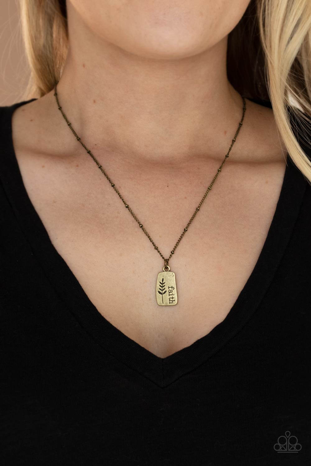 Paparazzi Accessories ❋Faith Over Fear - Brass Necklace❋ Flat Rate Ship $4.50❋ - Image #2