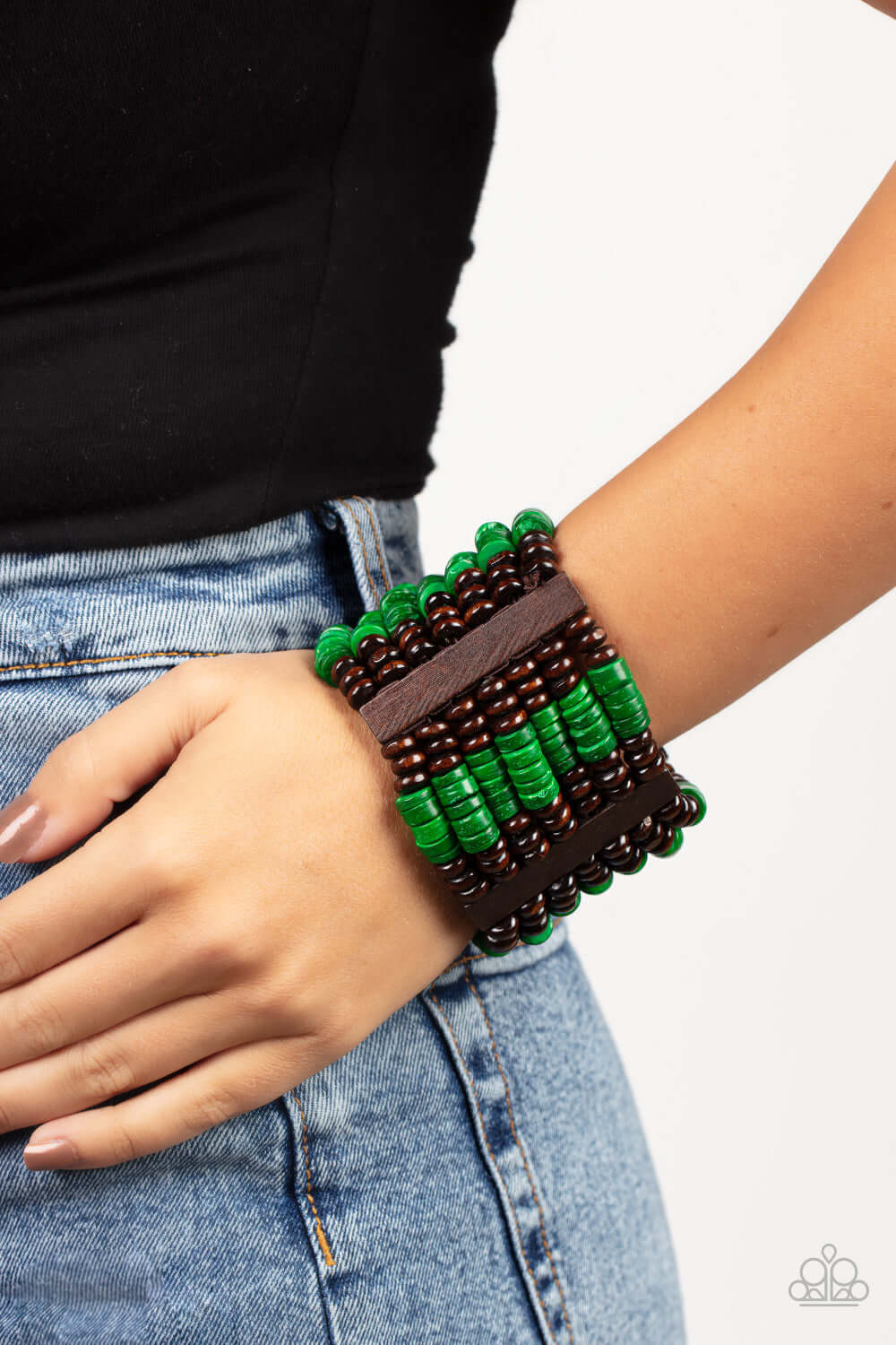 Paparazzi Accessories ❋Vacay Vogue - Green Bracelet❋ Flat Rate Ship $4.50❋ - Image #2