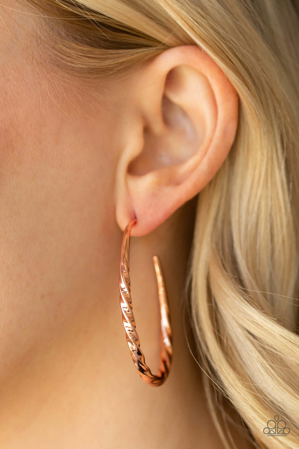 Paparazzi Accessories ✽ Twisted Edge - Copper Earrings✽Flat Rate Ship $4.50✽ - Image #2