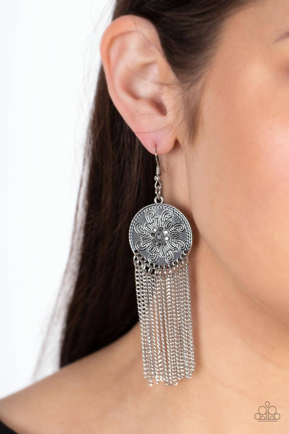 Paparazzi Accessories ❋Fringe Control - Silver Earrings❋ Flat Rate Ship $4.50❋ - Image #2