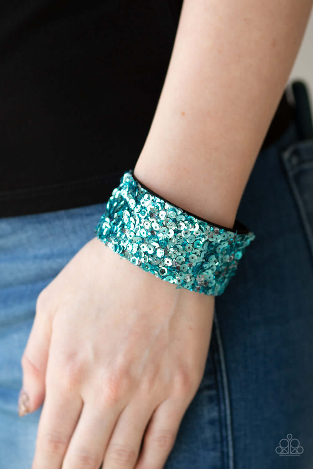 Paparazzi Accessories ✽ Starry Sequins - Blue Bracelet✽Flat Rate Ship $4.50✽ - Image #2
