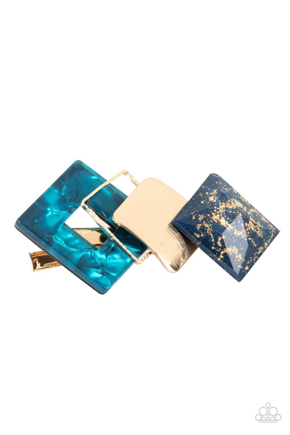 Paparazzi Accessories ❋Geometrically Gatsby - Blue Hair Clip❋ Flat Rate Ship $4.50❋ - Image #2