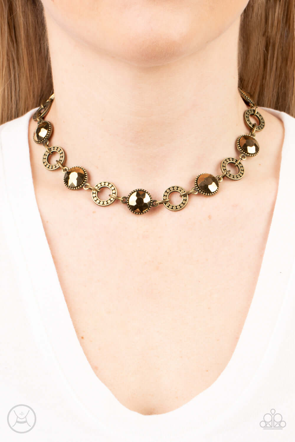 Paparazzi Accessories ❋Rhinestone Rollout - Brass Necklace❋ Flat Rate Ship $4.50❋ - Image #2