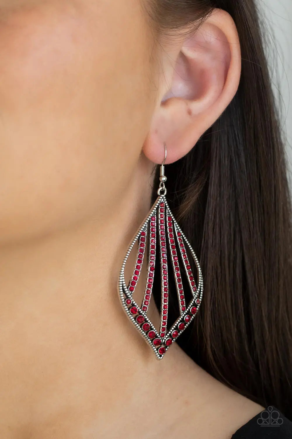 Paparazzi Accessories ✽Showcase Sparkle - Red Earrings✽Flat Rate Ship $4.50✽ - Image #2
