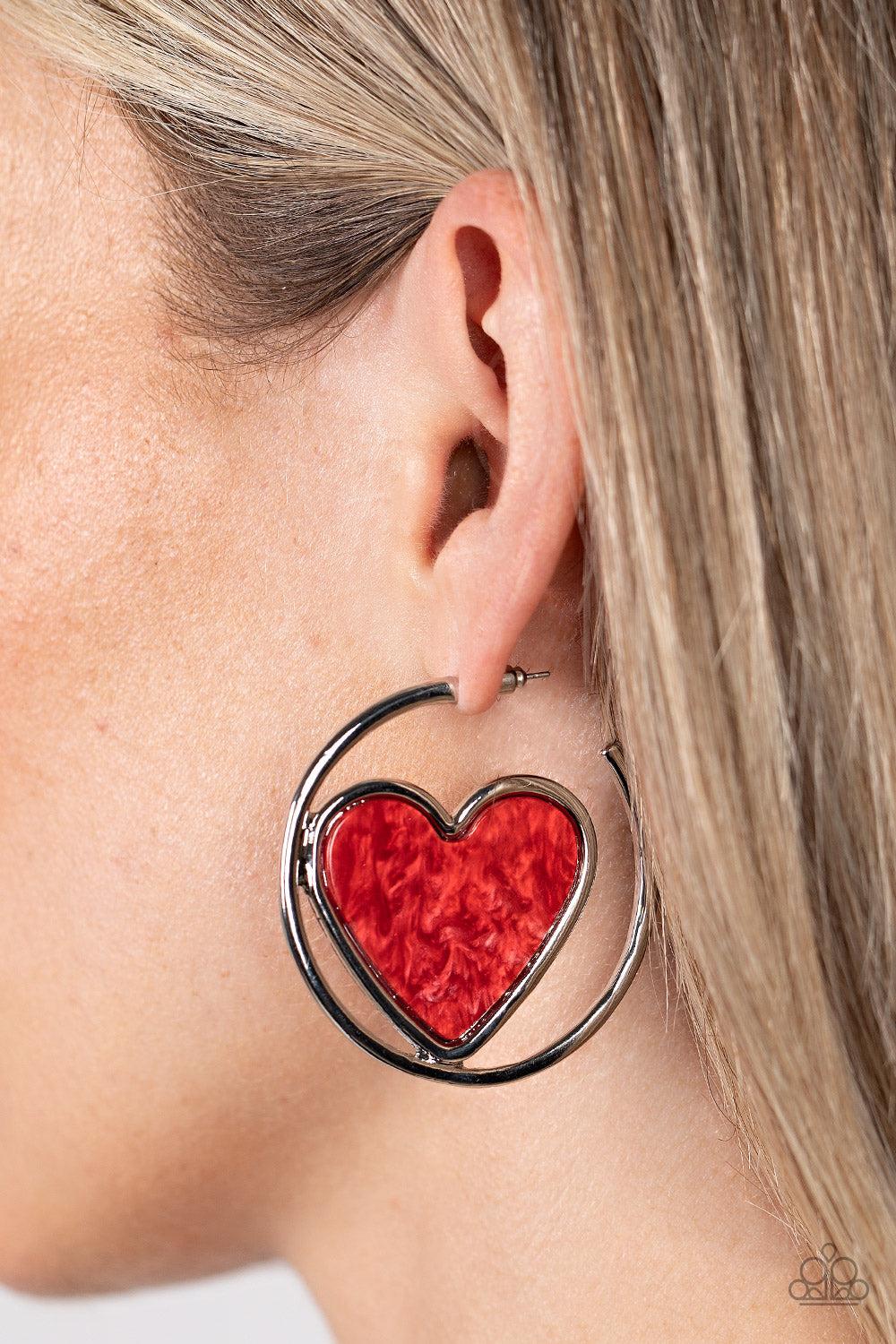 Paparazzi Accessories ❋Smitten with You - Red Earrings❋ Flat Rate Ship $4.50❋ - Image #2