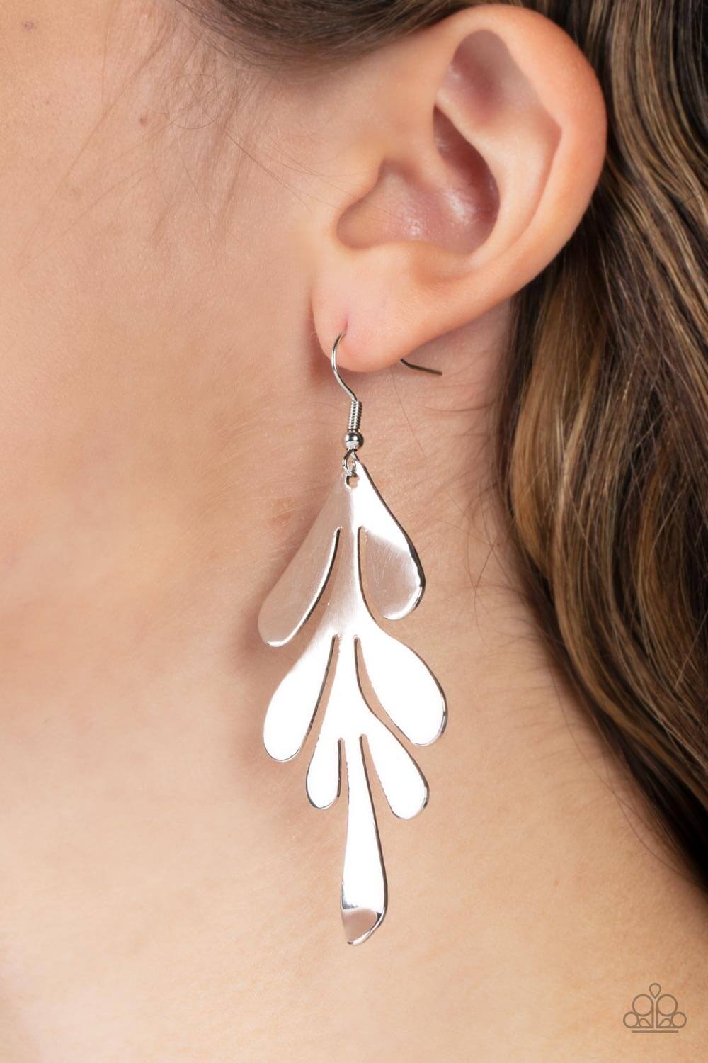 Paparazzi Accessories ❋A FROND Farewell - Silver Earrings❋ Flat Rate Ship $4.50❋ - Image #2