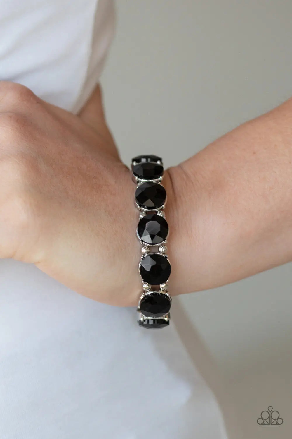Paparazzi Accessories ✽ Glitzy Glamorous - Black Bracelet✽Flat Rate Ship $4.50✽ - Image #2