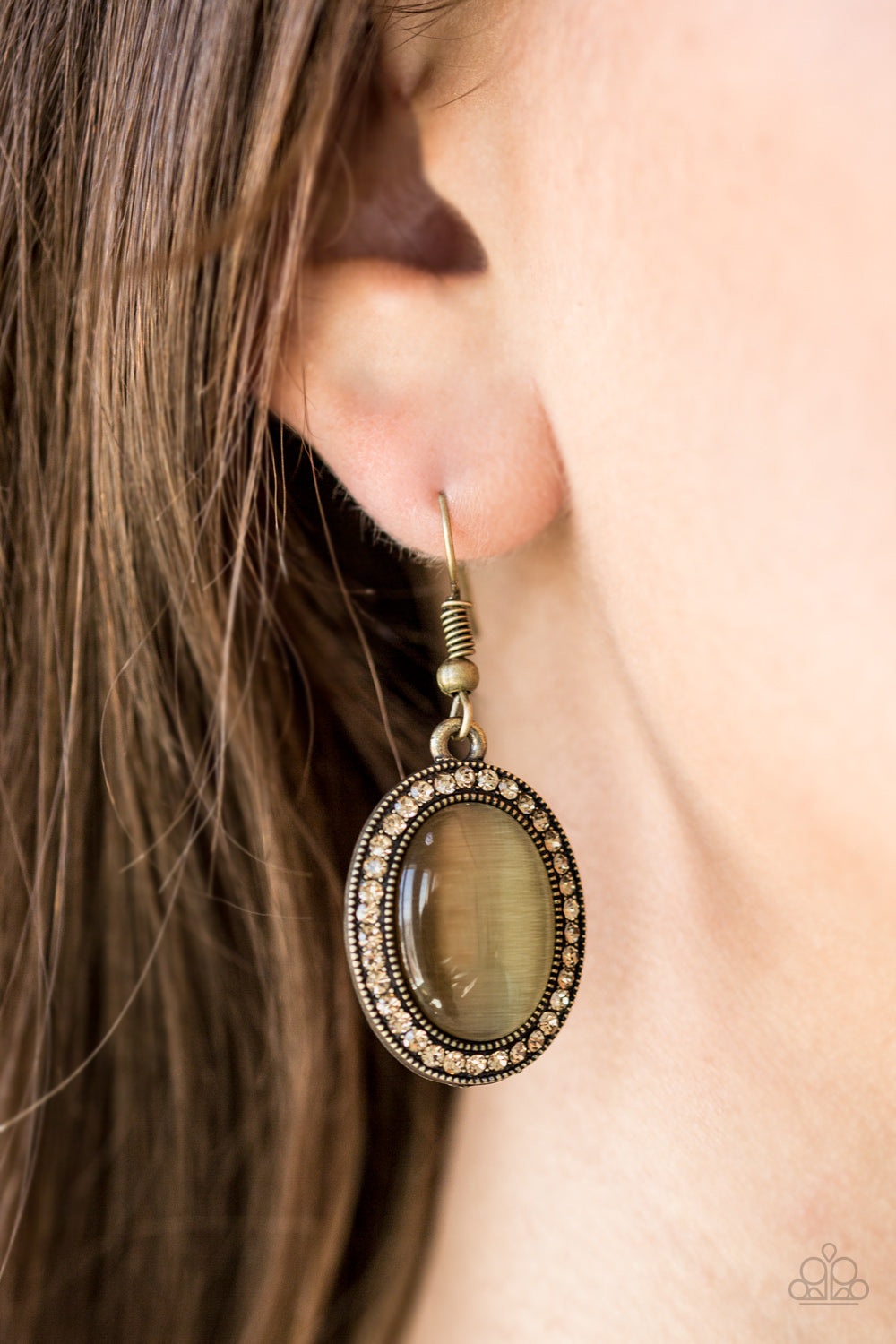 Paparazzi Accessories ✽ Just GLOWS To Show - Brass Earrings✽Flat Rate Ship $4.50✽
