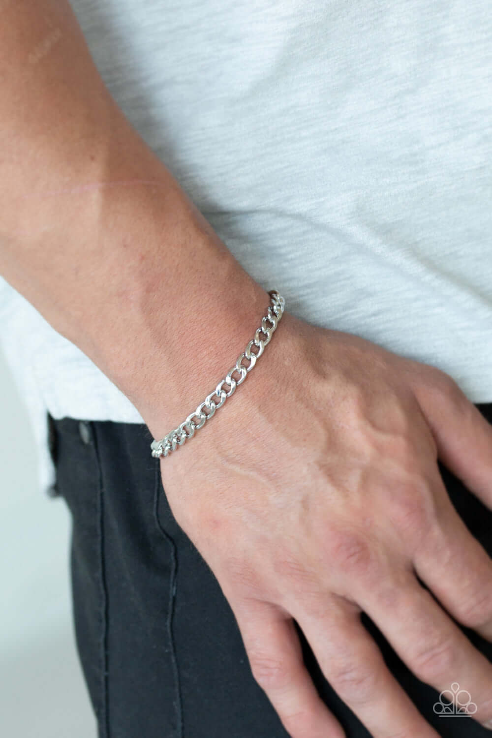 Paparazzi Accessories ✽ Halftime - Silver Men's Bracelet ✽Flat Rate Ship $4.50✽ - Image #2