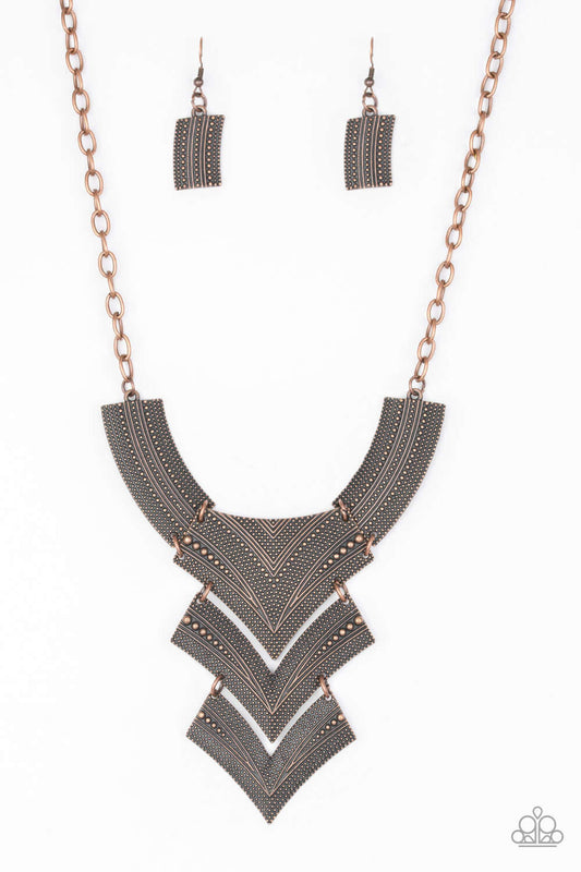 brought✽to✽you✽by✽blingflingbykat✽fiercely-pharaoh-copper-necklace✽paparazzi-accessories