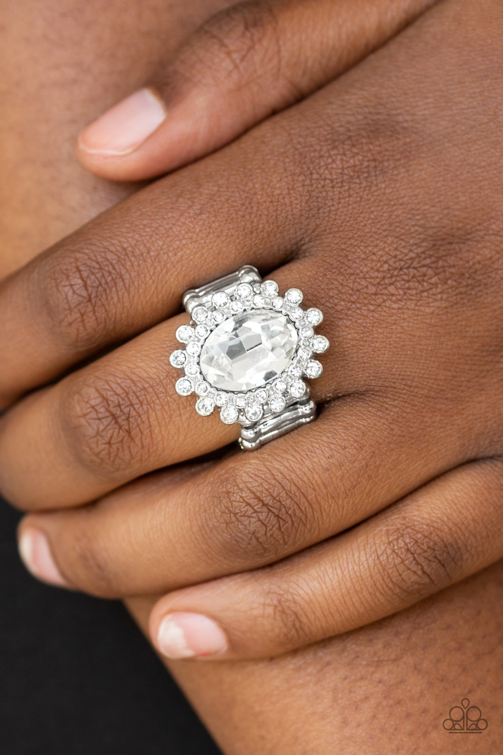 Paparazzi Accessories ✽ Castle Chic - White Ring✽Flat Rate Ship $4.50✽