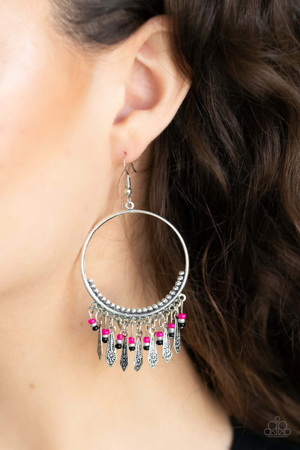 Paparazzi Accessories ✽ Floral Serenity - Pink Earrings✽Flat Rate Ship $4.50✽ - Image #2